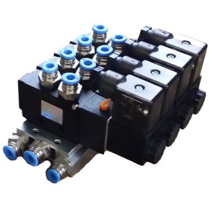 6 x Solenoid Valves mounted on Manifold - 12V or 24V