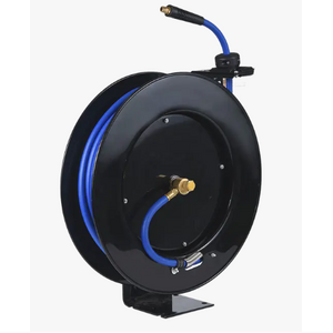 Air Hose Reel With 75 feet of 3/8" Hose with 1/4" Nitto Type Fittings