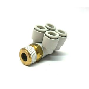 Air Fitting - Tube Connector 'Double Y' - 1/8 thread to 4 x 4mm